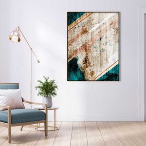 Quadro Canvas com Moldura Dourada Arte Moderna Abstrata Escolha o Tamanho