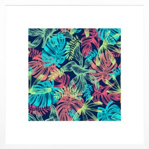 Quadro com Moldura Branca Floral Flores Coloridas em Vários Tamanhos