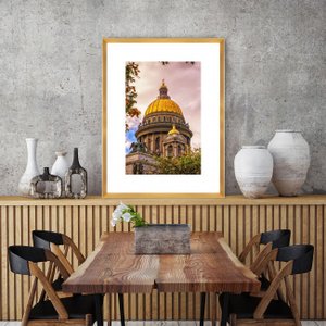 Quadro com Moldura Dourada Catedral de Santo Isaac - Escolha o Tamanho