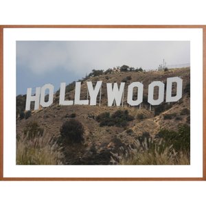 Quadro com Moldura Marrom Famoso Letreiro de Hollywood 80x60 cm Quadro com Moldura Marrom Famoso Letreiro de Hollywood 80x60 cm