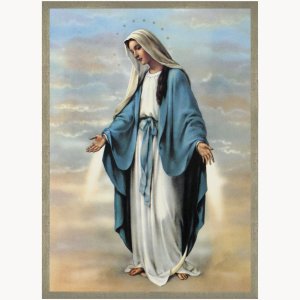 Quadro com Moldura Prata Nossa Senhora da Medalha Milagrosa 50x70cm Quadro com Moldura Prata Nossa Senhora da Medalha Milagrosa 50x70cm