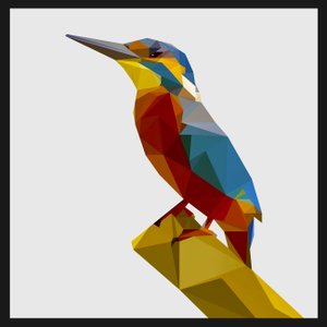 Quadro Pica-pau Geométrico Moldura Preta - Modernidade e Sofisticação Quadro Pica-pau Geométrico Moldura Preta - Modernidade e Sofisticação