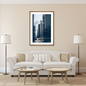 Quadro com Moldura Rústica Cidade de Nova Iorque 70x100cm