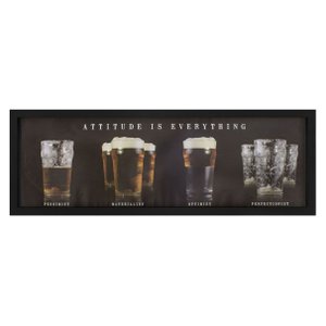 Quadro com Profundidade Copos de Cerveja Atitude é Tudo 90x30cm Quadro com Profundidade Copos de Cerveja Atitude é Tudo 90x30cm