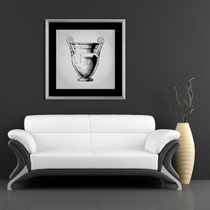 Quadro de Vaso Grego com Moldura de Alumínio 100x100cm