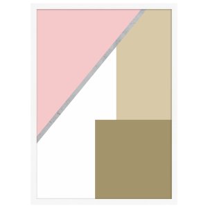 Quadro Décor Colorido Rosê Formas Geométrica 50x70 cm