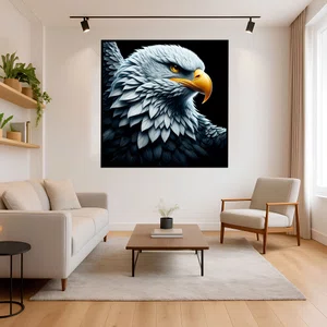 Quadro Decorativo Águia de Cabeça Branca Olhar Penetrante com Moldura e Vidro