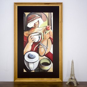 Quadro Decorativo Arte Figurativa Moderna Mulher 80x130 cm