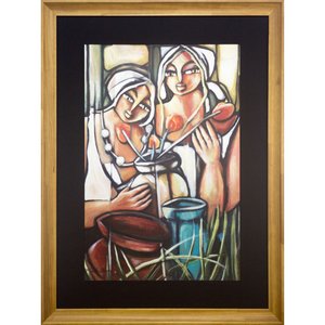 Quadro Decorativo Arte Figurativa Moderna Mulheres 90x120 cm Quadro Decorativo Arte Figurativa Moderna Mulheres 90x120 cm