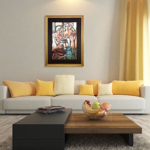 Quadro Decorativo Arte Figurativa Moderna Mulheres 90x120 cm