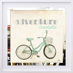 Quadro Decorativo com Espelho Bicicleta e Frase 50x50 cm