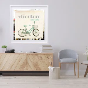 Quadro Decorativo com Espelho Bicicleta e Frase 50x50 cm