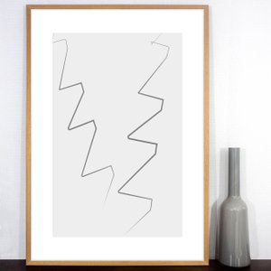 Quadro Decorativo com Moldura Arte Moderna Traços Abstratos - Escolha o Tamanho