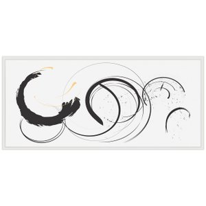 Quadro Decorativo com Moldura Branca Arte Abstrata em Preto e Branco - Escolha o Tamanho