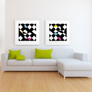 Quadro Tela Decorativa Abstrata Impressa em Preto e Branco Mulher