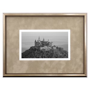Quadro Decorativo com Moldura Bronze Paisagem Castelo 40x30cm