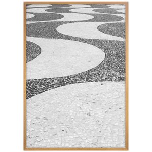 Quadro Decorativo com Moldura Carvalho Calçadão Copacabana Rio de Janeiro 60x80 cm Quadro Decorativo com Moldura Carvalho Calçadão Copacabana Rio de Janeiro 60x80 cm