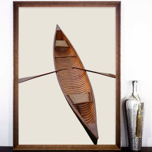 Quadro Decorativo Imagem Canoa com Moldura Chanfrada Marrom - Escolha o Tamanho Quadro Decorativo Imagem Canoa com Moldura Chanfrada Marrom - Escolha o Tamanho