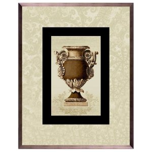 Quadro de Ânfora Marrom com Moldura na Cor Bronze 75x95cm Quadro de Ânfora Marrom com Moldura na Cor Bronze 75x95cm