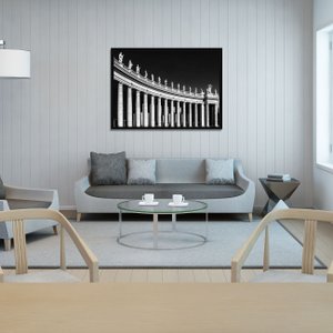 Quadro Decorativo com Moldura Preta Basílica de São Pedro em Roma 70x50cm