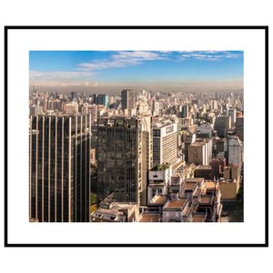 Quadro Decorativo com Moldura Preta Paisagem Urbana 120x100cm Quadro Decorativo com Moldura Preta Paisagem Urbana 120x100cm