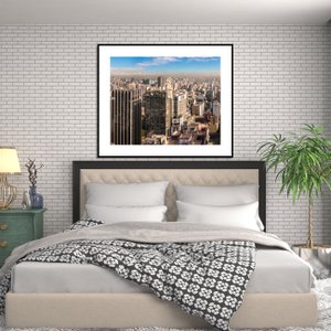 Quadro Decorativo com Moldura Preta Paisagem Urbana 120x100cm