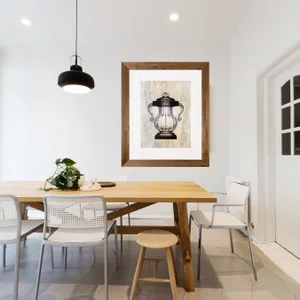 Quadro Decorativo com Moldura Rústica Ânfora em Preto e Branco 80x100cm