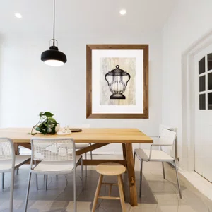 Quadro Decorativo com Moldura Rústica Ânfora em Preto e Branco II 80x100cm