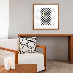 Quadro Decorativo com Moldura Rústica Arte Geométrica Triângulos 70x70cm