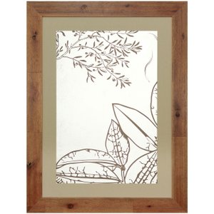 Quadro Decorativo com Moldura Rústica Floral em Tom Sépia 60x80cm