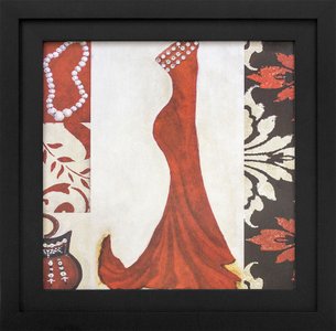 Quadro Decorativo com Strass Vestido Vermelho 35x35cm Quadro Decorativo com Strass Vestido Vermelho 35x35cm