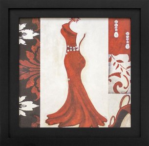 Quadro Decorativo com Strass Vestido Vermelho Aberto nas Costas 35x35cm Quadro Decorativo com Strass Vestido Vermelho Aberto nas Costas 35x35cm