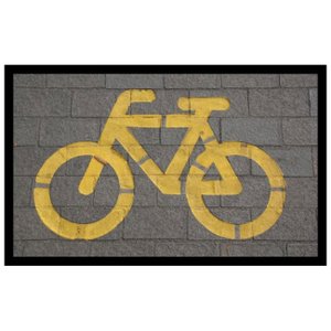 Quadro Decorativo Criativo Bicicleta Amarela 50x30cm