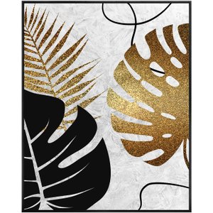 Quadro Decorativo de Folhas Tela Canvas com Moldura 70x90 cm Quadro Decorativo de Folhas Tela Canvas com Moldura 70x90 cm