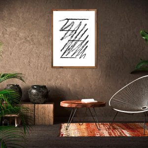 Quadro Decorativo Desenho Abstrato Riscos de Giz