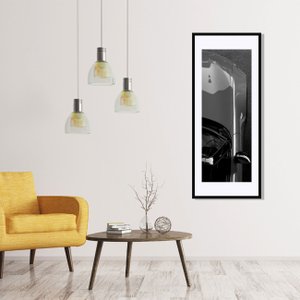 Quadro Decorativo em Preto e Branco Carro Vista Superior II 50x120cm
