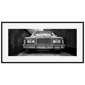 Quadro Decorativo em Preto e Branco Cl ssico Ford Landau