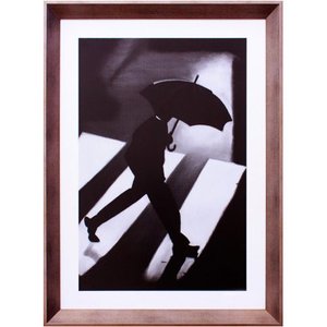 Quadro Decorativo em Preto e Branco Homem com Guarda-Chuva 55x75cm Quadro Decorativo em Preto e Branco Homem com Guarda-Chuva 55x75cm