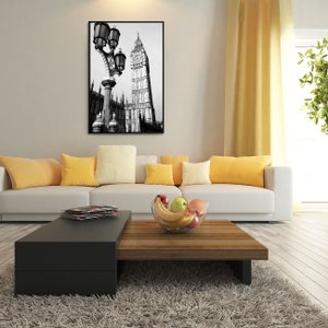 Quadro Decorativo em Preto e Branco Londres Big Ben - Escolha o Tamanho