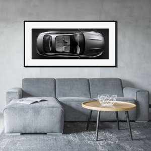 Quadro Decorativo em Preto e Branco Mercedes S Class Coupé 140x70cm