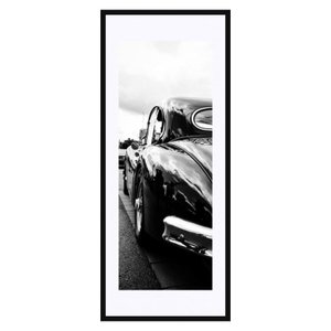 Quadro Decorativo em Preto e Branco Traseira Carro de Luxo Antigo 50x120cm Quadro Decorativo em Preto e Branco Traseira Carro de Luxo Antigo 50x120cm