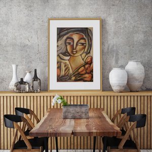 Quadro Decorativo Figurativo Mulher 70x90cm