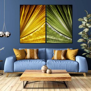 Quadro Decorativo Folha Amarela Dourada com Moldura Preta - Sofisticação no seu Lar