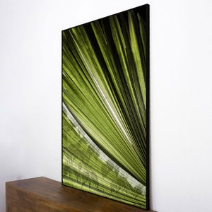 Quadro Decorativo Folha Verde com Moldura Preta - Escolha o Tamanho