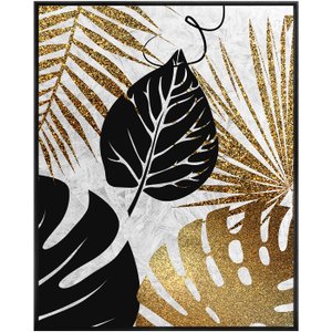 Quadro Decorativo Folhagens Tela Canvas com Moldura 70x90 cm Quadro Decorativo Folhagens Tela Canvas com Moldura 70x90 cm