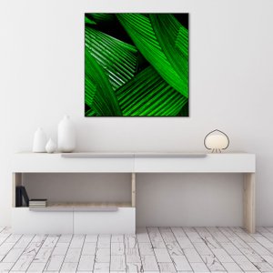 Quadro Decorativo Folhas Verdes por Dorival Moreira 80x80 cm