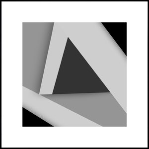 Quadro Decorativo Geométrico em Preto e Branco Arte Moderna II 70x70cm