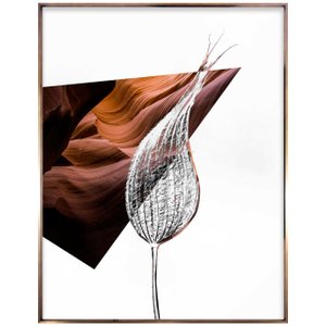 Quadro Decorativo Grande Arte Abstrata com Folha 90x120 cm