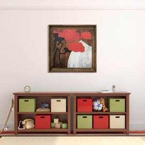 Quadro Decorativo Grande Tela Floral Colorida com Moldura Rústica 90x90cm