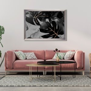 Quadro Decorativo Moderno Folhas Costela de Adão 100x70 cm